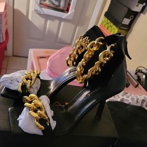 Versace la medusa chain heels sandals